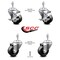 Service Caster 3 Inch Phenolic Wheel Swivel 3/8 Inch Threaded Stem Caster Brakes SCC, 2PK SCC-TS20S314-PHS-381615-2-TLB-2 - alternate 3